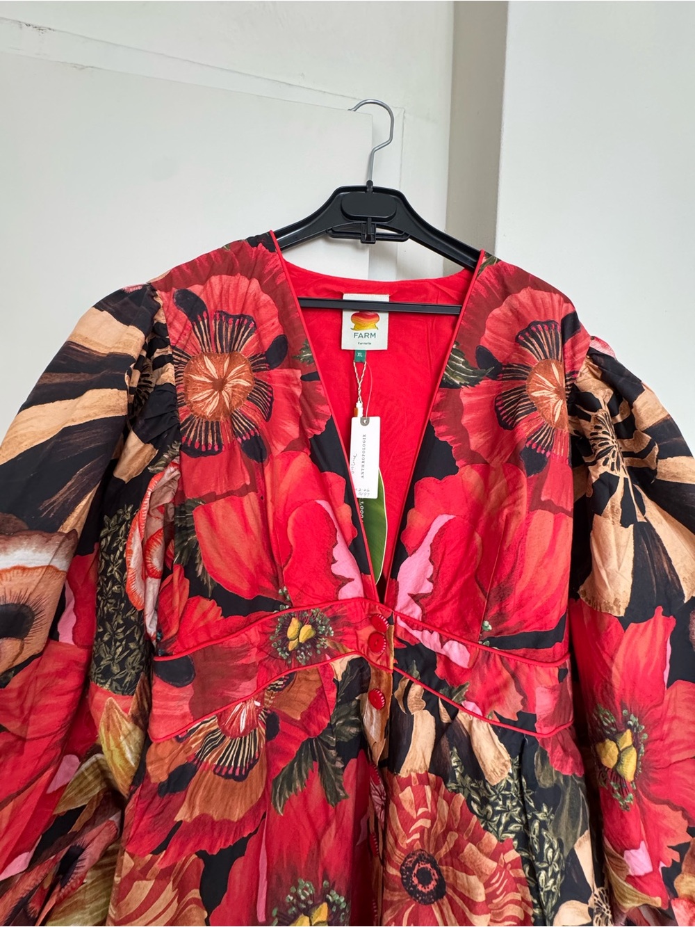 Anthropologie x Farm Rio Flowershop Puff-Sleeve Maxi Dress - Size XL - BNWT - Picture 6 of 12
